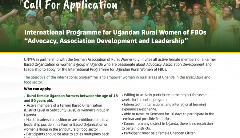 Call for application: International Programme for Ugandan Rural Women of FBOs “Advocacy, Association Development and Leadership”